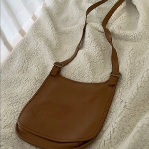Coach Leather Crossbody Bag in Cognac Brown